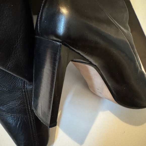 Italian blk leather boots, vintage Anne Klein, gorgeous! size 10 3 in heel - Picture 5 of 10